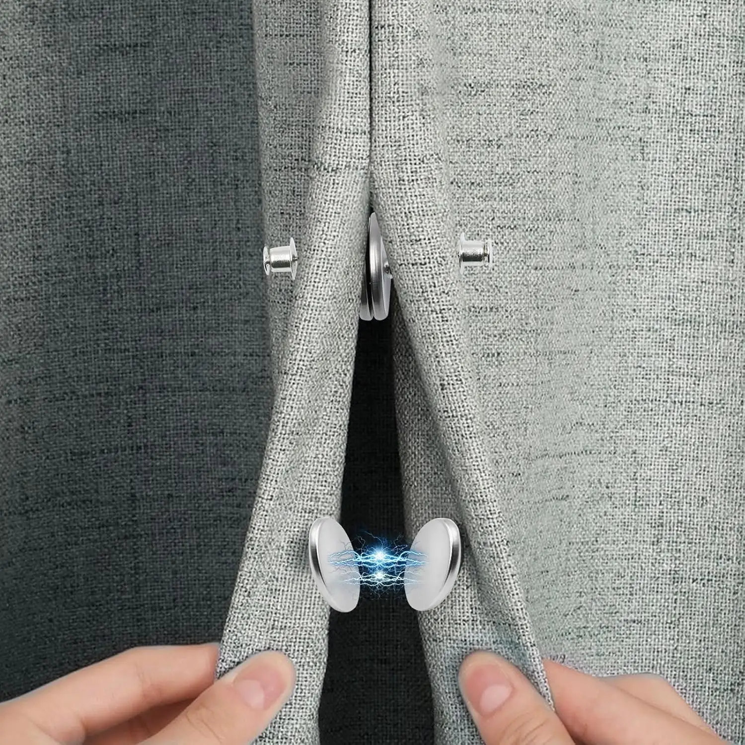 Curtain Magnetic Button Nail Free Detachable Window Curtain Close Magnet Buckle Adjustment Curtain Clip Fastener Accessories