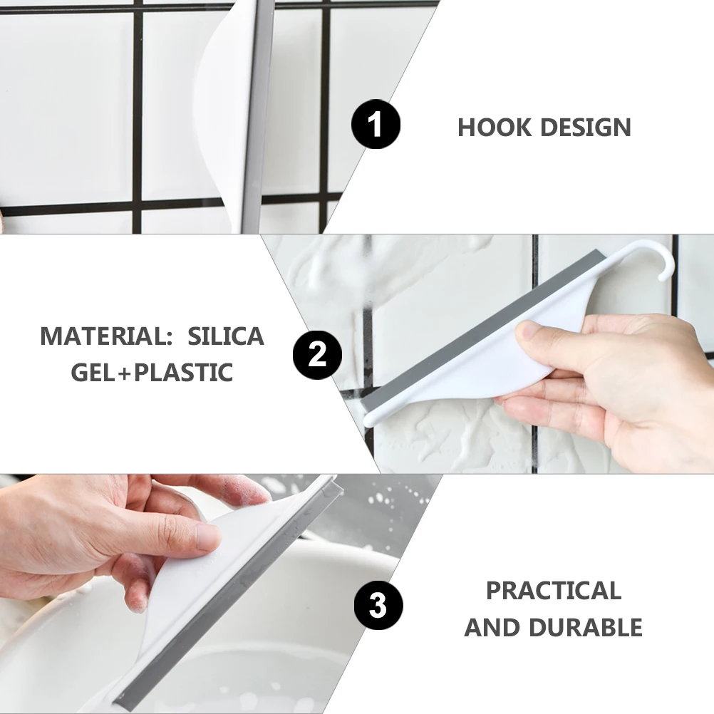 

2Pcs Silicone Glass Cleaner Durable Window Squeegee for Bathroom Mirror Car Window Cleaning Tool Glass Squeegee