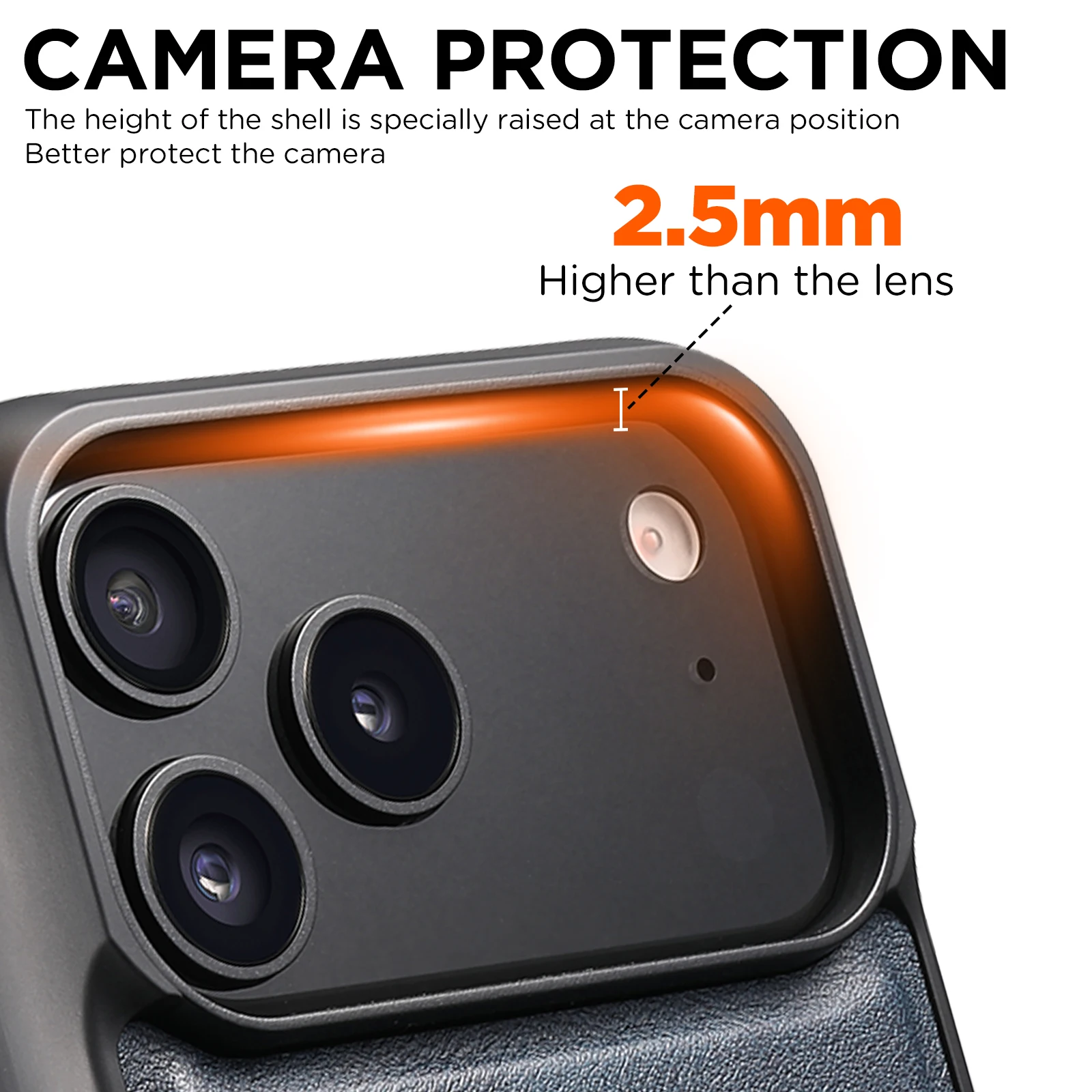 SUTENI Mattierte Kunstleder-Handyhülle mit Magnet und kabelloser Ladefunktion für iPhone 18 Pro Max 17 Air 16 Plus 15 14 13 12 – Detail 7
