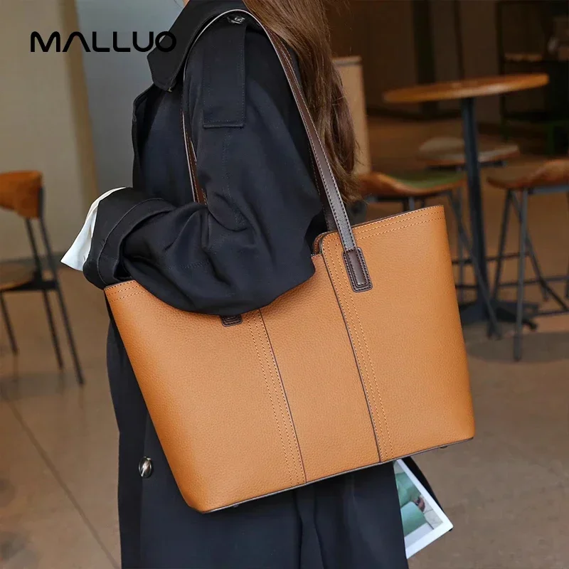 Frauen Rindsleder Echtes Leder Tasche Damen Große Kapazität Vielseitig Einzelnen Schulter Pendler Handtasche Weibliche Luxus Unterarm Taschen