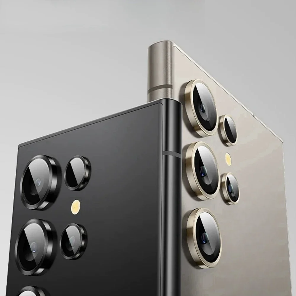 Camera Metal Ring Glass For Samsung Galaxy S24 Ultra S25 Plus Back Lens Cover Protector For Samsung S24+ S24Ultra Lens Cap Case