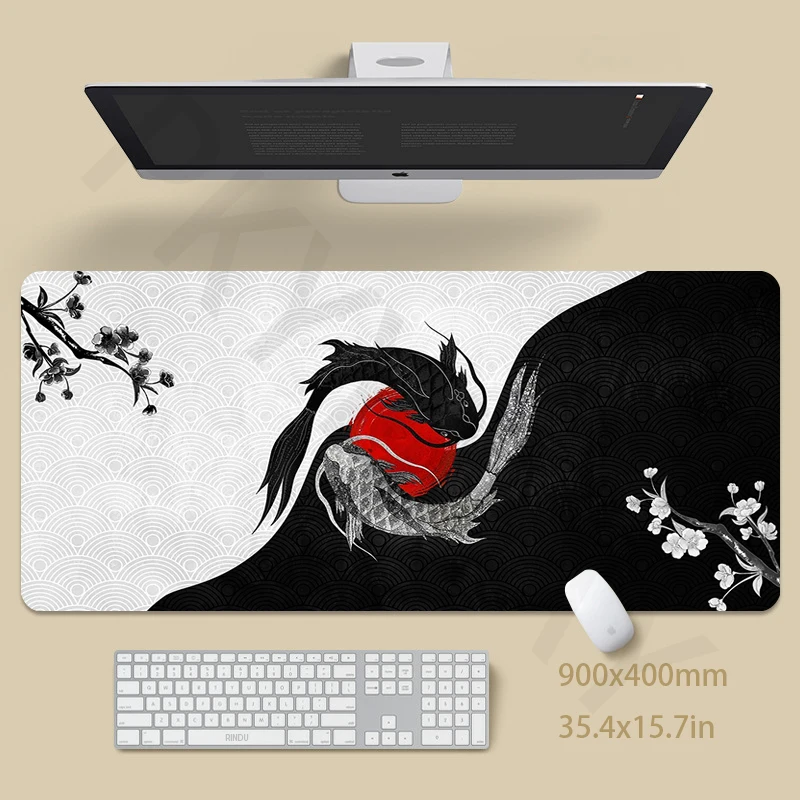 

Gaming Mousepad White And Black Large Mouse Mat Big Desk Pad Non-Slip Rubber Mouse Pad Big Keyboard Mats Mouse Pad Mousepads