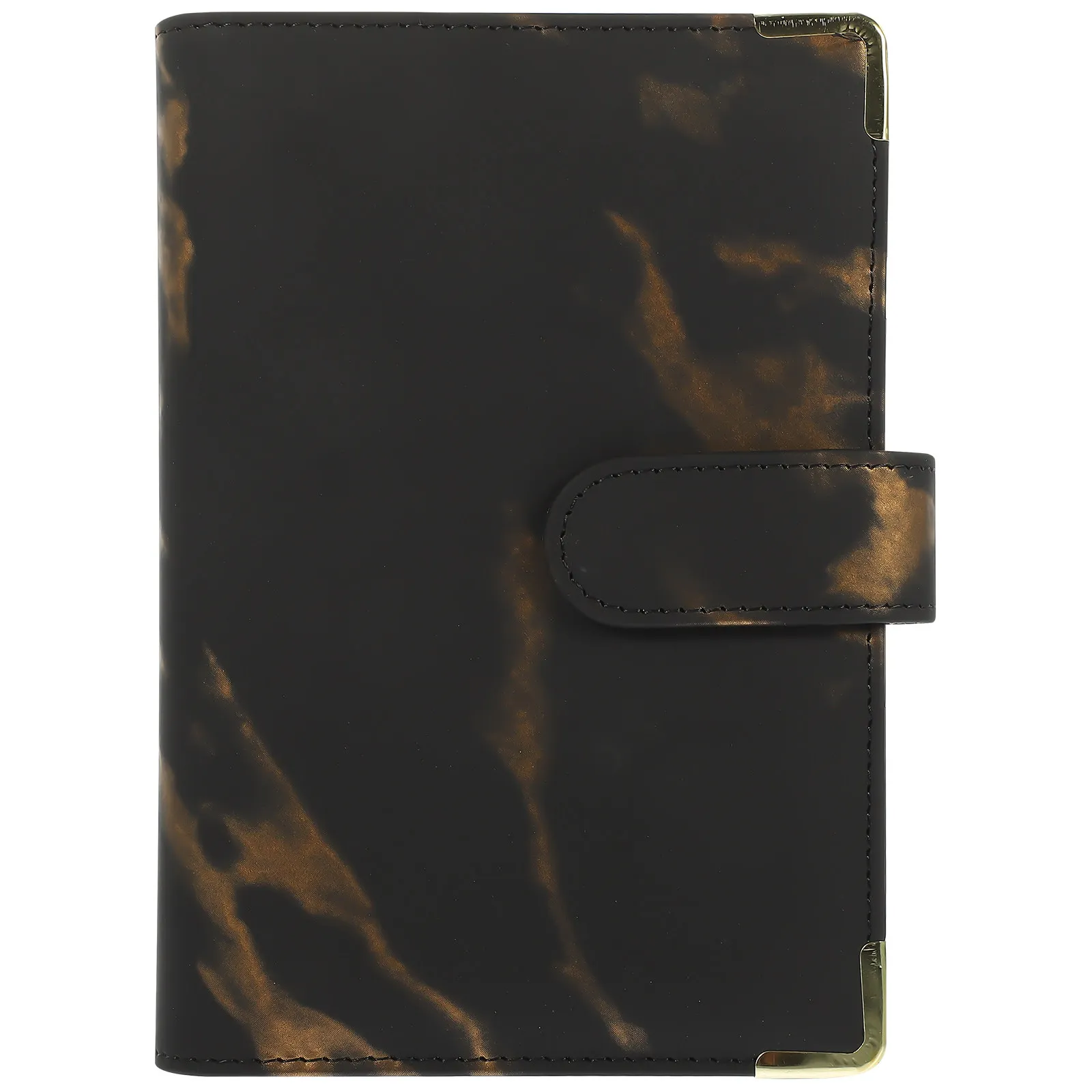 A6 PU Binder Shell Marble Finish Heavy Duty Scratch Resistant Lightweight Notepad Cover for A6 Notebook with Id Card Pockets