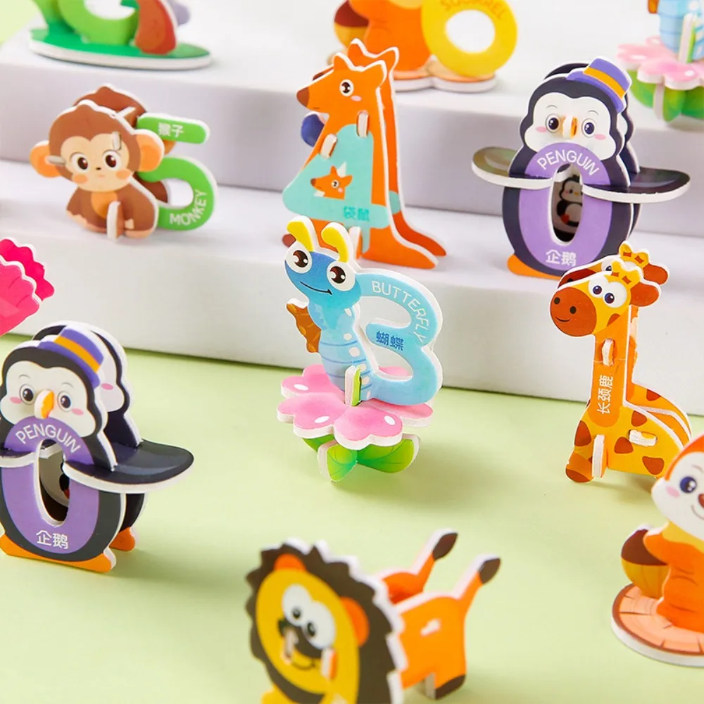 30pcs New Paper Jigsaw Puzzles 3D Early Education Puzzle Model Children's Handmade