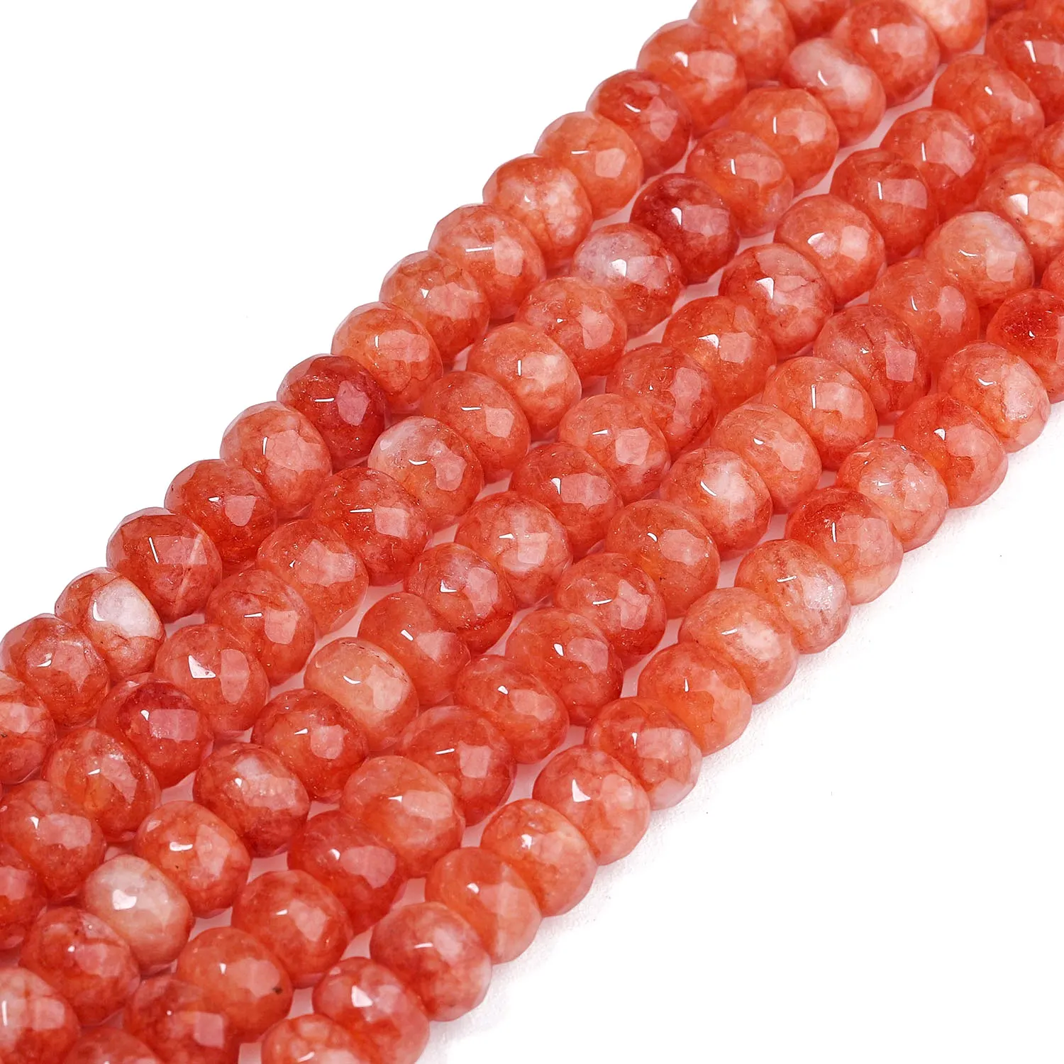 8x5mm Abacus Natural Faceted Orange Jasper Stone Loose Beads For Jewelry Making DIY Charm Bracelet Neckalce Handmade Accessory