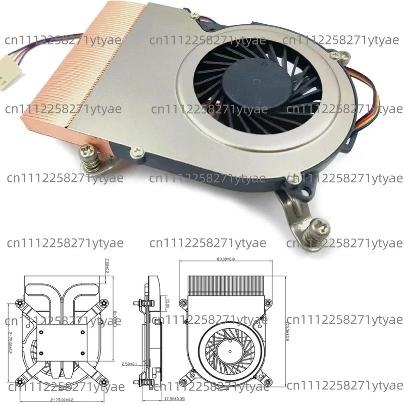 Thin 18mm CPU Cooler with Copper Base Dual Heat Pipes Low Noise Side Blow for LGA 1200 115x Series Desktop PC