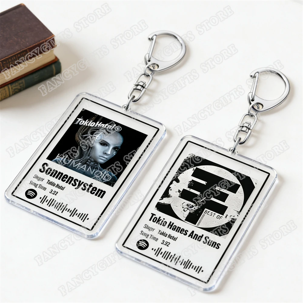 Tokio Hotel Band Music Keychains for Women Accessories Bag Automatic Schrei Tom Bill Kaulitz Songs Keyings Jewelry Fans Gifts