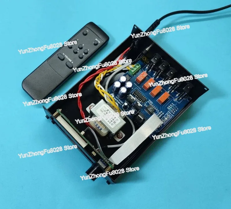Infrared  Remote Volume 4 Way Audio S Ource Audio Signal Switcher Switch Selector HiFi Audio Preamplifier Preamp