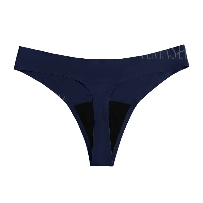 Nieuw ontwerp naadloze lage taille lekvrije 4-laags menstruatieslipje wasbaar lichtstroom periode slipje voor dames string