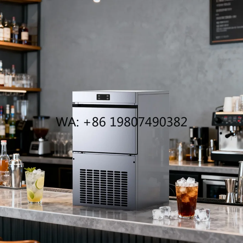 35kg/24h Automatic Ice Cube Maker, LED Display Commercial Catering Machine, High Efficiency Household Ice Making Device