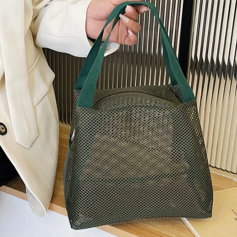 

Mesh Travel Toiletry Bag Makeup Organizer Large Capacity Cosmetic Pouch with Handle Portable Washing Zipper Fashion Storage Bag