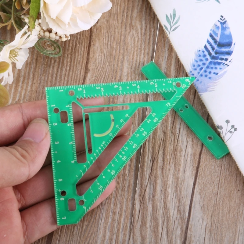 Positioning Ruler Rafter Square Plastic Rafter Square Tool with Bubble Jig Block Carpentry Squares High Dropship