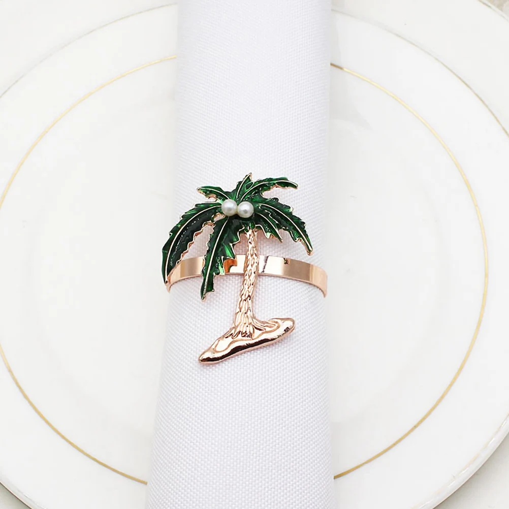 

4 Pcs Elegant Coconut Napkin Buckle Rings for Dining Table Decoration Accessory Suitable for Weddings Parties Holidays