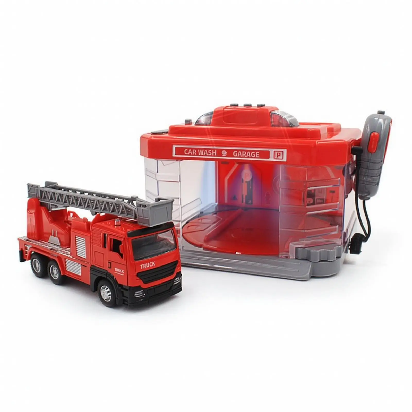 Mist-Spraying Car Wash Garage Light-up Toy Garage with Controller Translucent