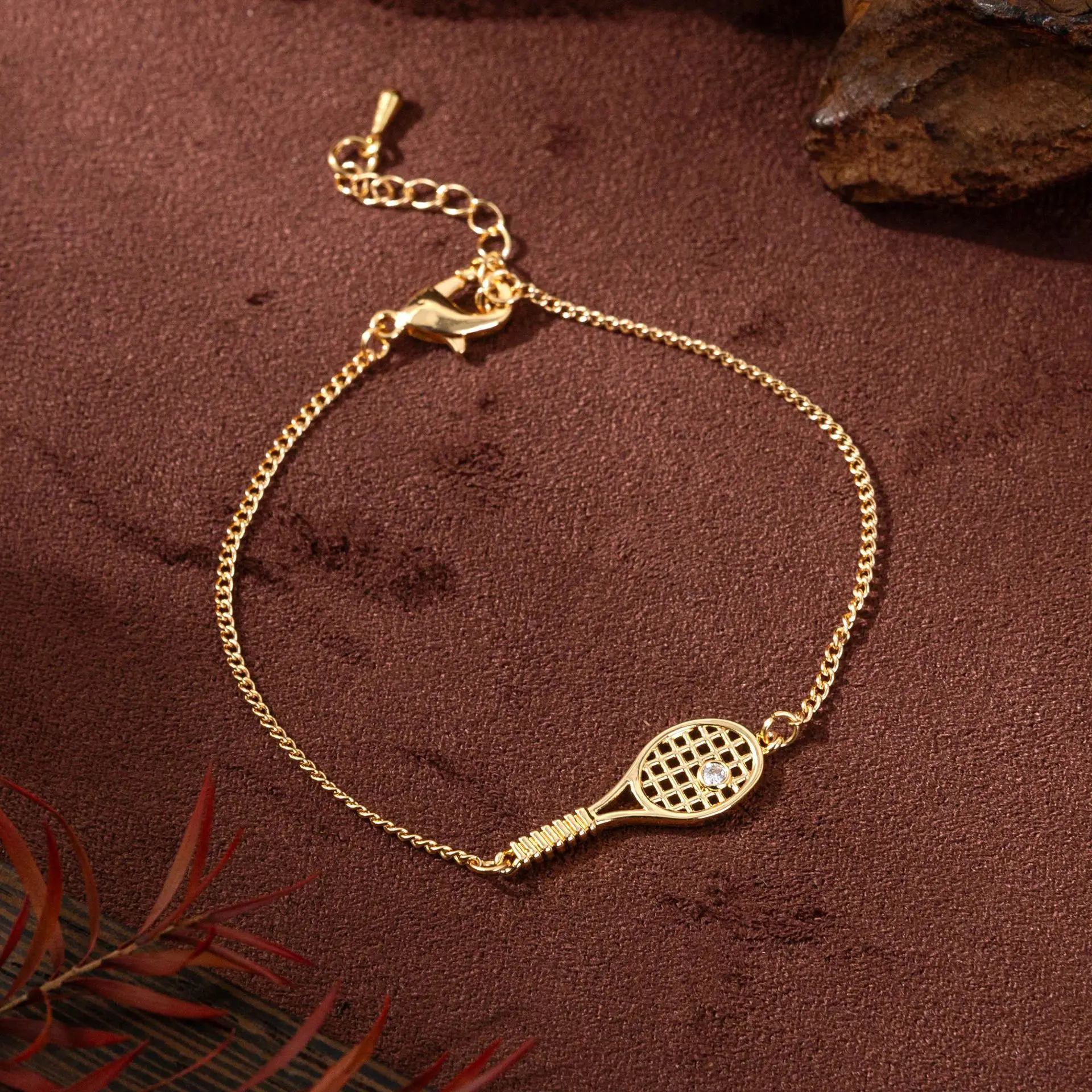 Tennis Racket Necklace Minimalist Alloy Pendant Sporty Chic Choker Adjustable Chain Athleisure Jewelry Gift for Her