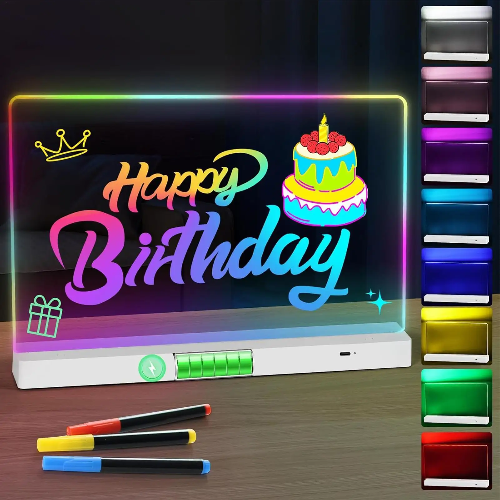 

Светодиодная светящаяся доска для рисования, 1200 мАч, принадлежности для сообщений, доска для сухого стирания для мальчиков и девочек, дошкольников, центры детского сада