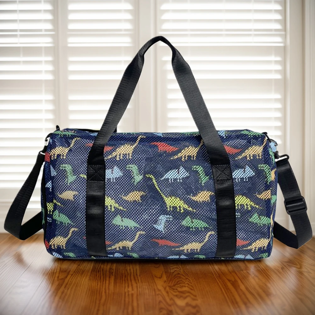 

Mesh Travel Duffle Bag Carry Sport Bag with Shoe Compartment Fitness Messenger Bag Dry Wet Separation for Outdoor Travel