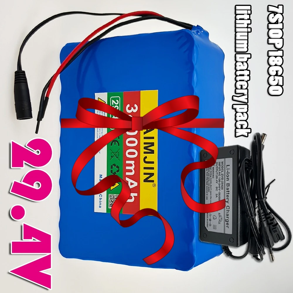 24V 34Ah 18650 Lithium 7S10P battery pack  with BMS，29.4V battery For E-boat scooter wheelchair