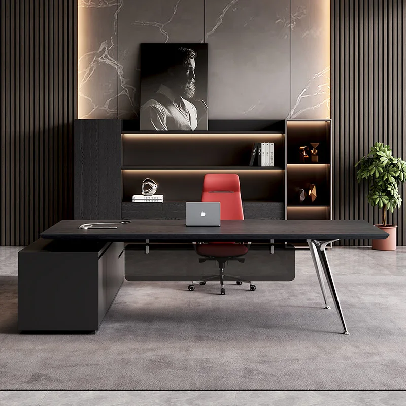Display Aesthetic Office Desk Modern Decoration Design Wooden Executive Office Desk Drawer Storage Scrivania Salon Furniture