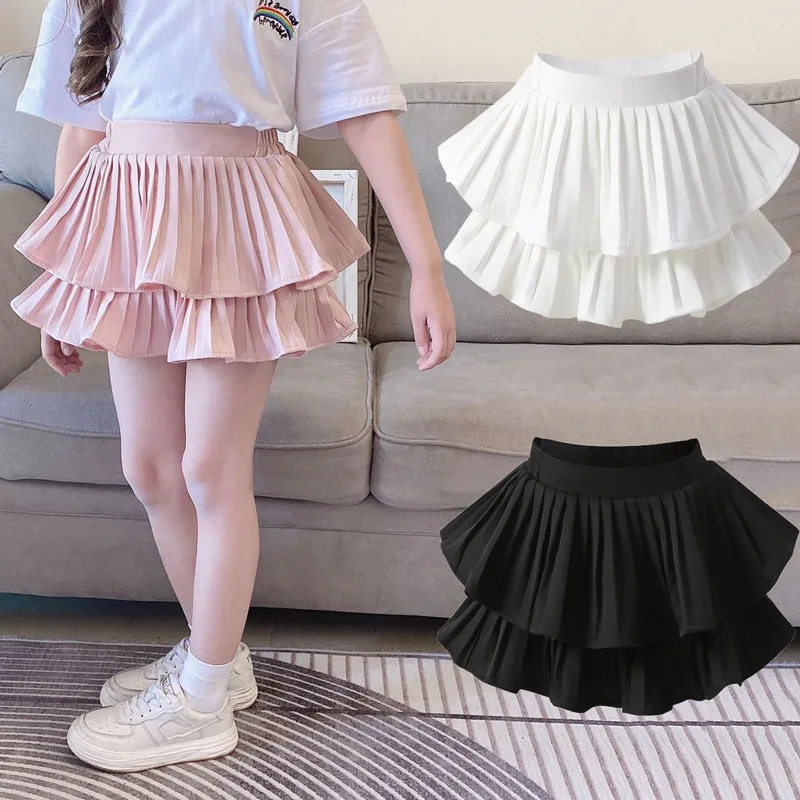 

Girls Skirts Fashion Tutu Skirt for Kids Solid Color Children Pleated Skirt Toddler Mini Skirt Teenager Shorts Clothing 1-14T