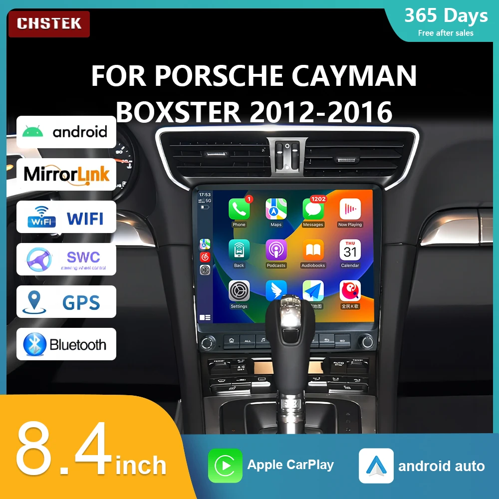 

CHSTEK Car Radio Android 13 Navigation For Porsche Cayman Boxster 718 911 918 981 997 2010-2015 Carplay Auto Stereo Qualcomm 4G