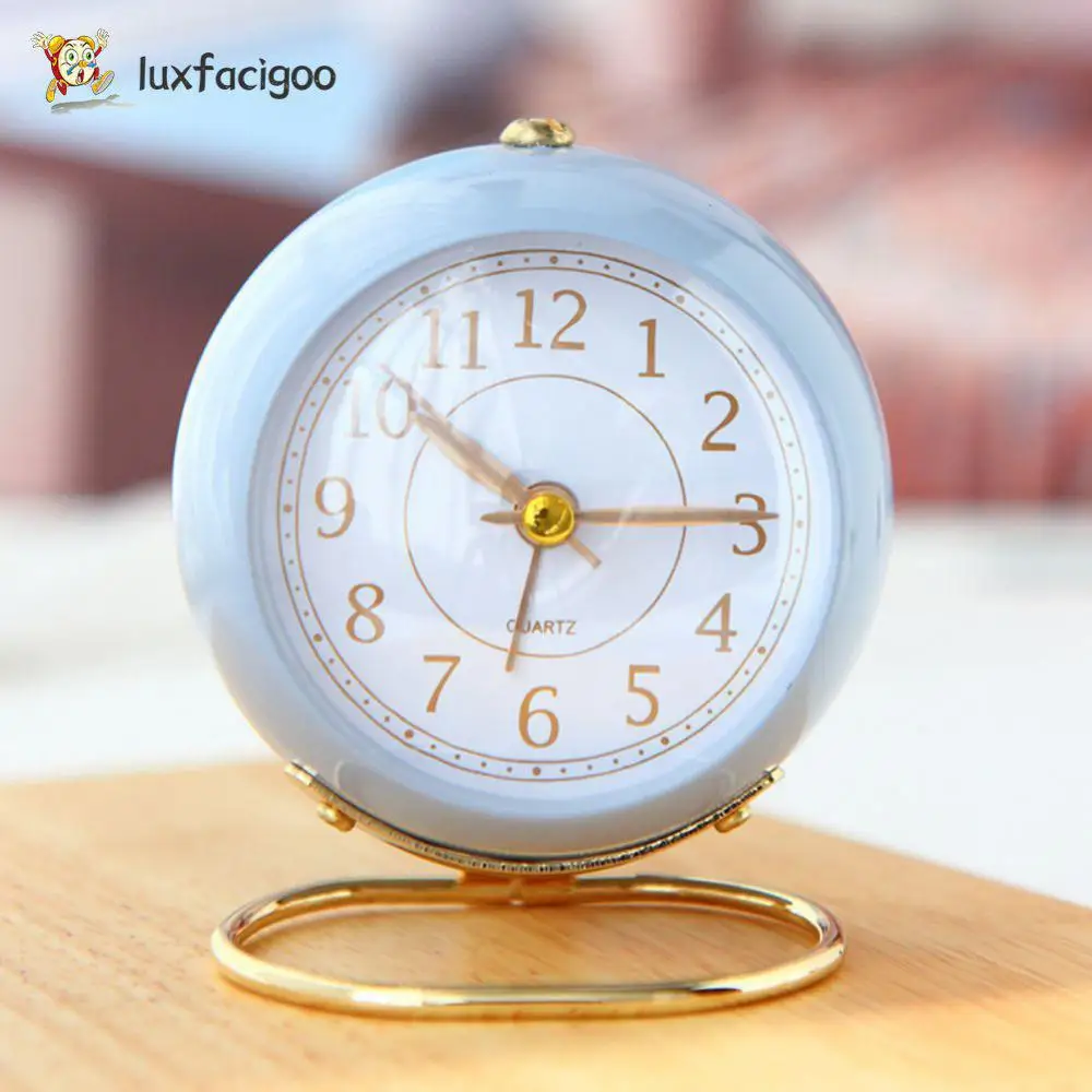 

Bedroom Clock Creative Design Night Light Function Metal Clock Easy To Read Reliable Silent Alarm Clock Metal Construction Clock