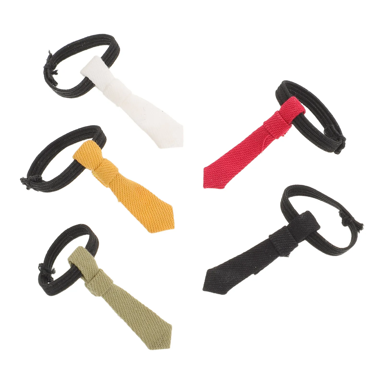 

5Pcs Bjd Accessories Mini Neck Ties Miniature Cloth Accessories Dress Up Set for Dollhouse Scene Pretend Play