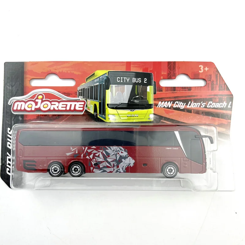 Majorette CITY BUS MAN CITY LION\'S COACH L red Diecast Model Car Kids Toys Gift