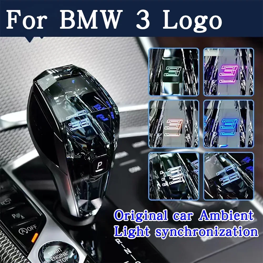 For BMW 1 2 3 4 8 Series G20 G22 G29 G05 G06 G07 G08 IX3 X3 X5 X6 X7 Z4 Crystal Gear Shift Knob Lever Handle Sync Ambient Light