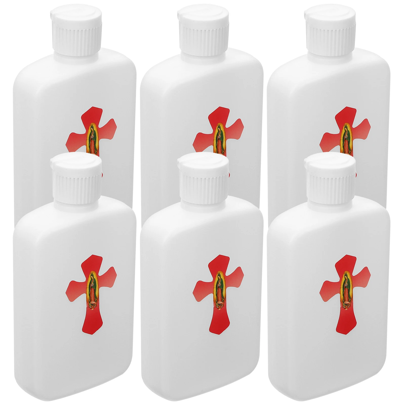 

6pcs Holy Water Bottles Leak-Proof Catholic Water Bottle Refillable Empty Containers Compact Cross Pattern Design