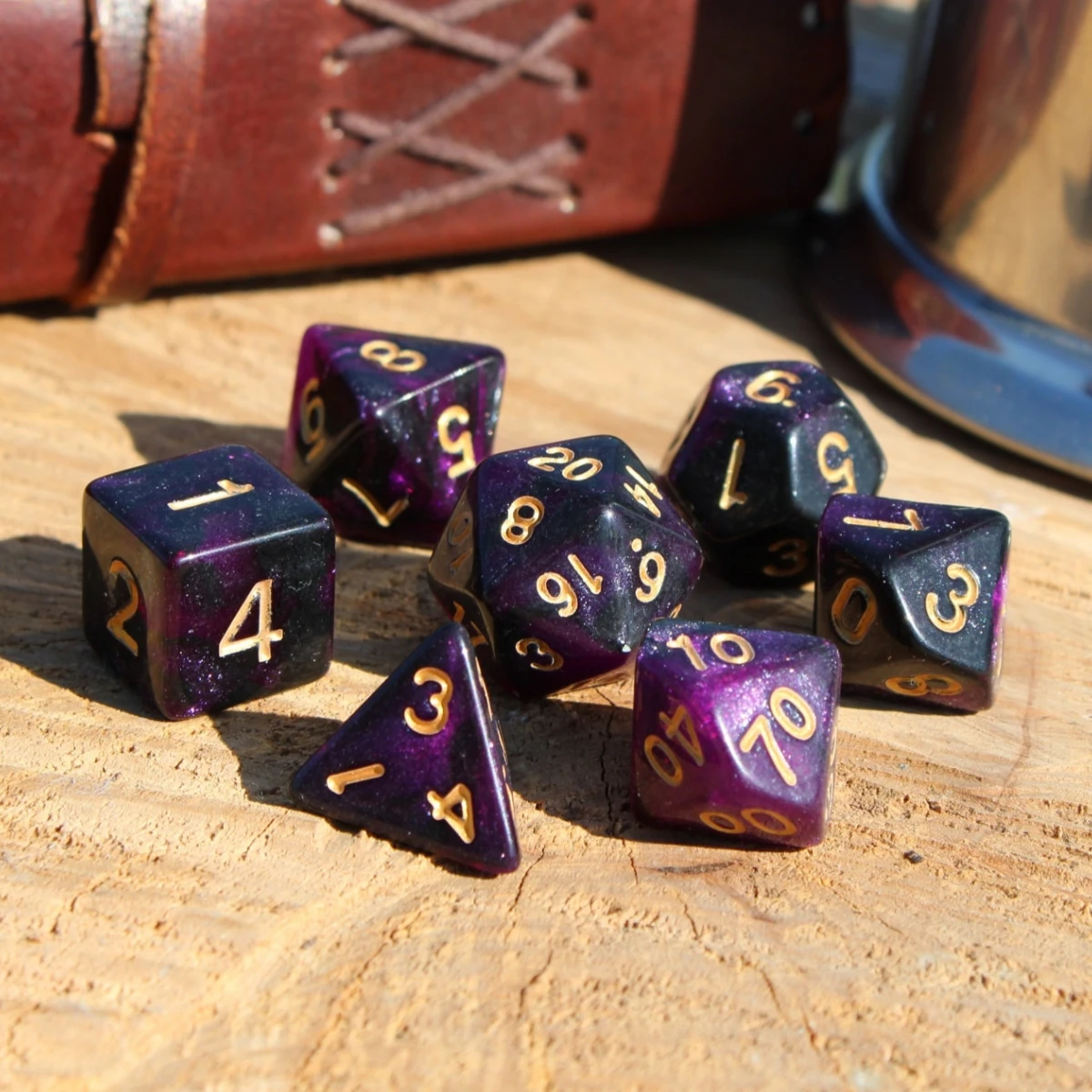 7Pcs/Set Mystical Galaxy Starry Sky Dice for DND Dungeons and Dragons Table Games D&D RPG Tabletop Roleplaying