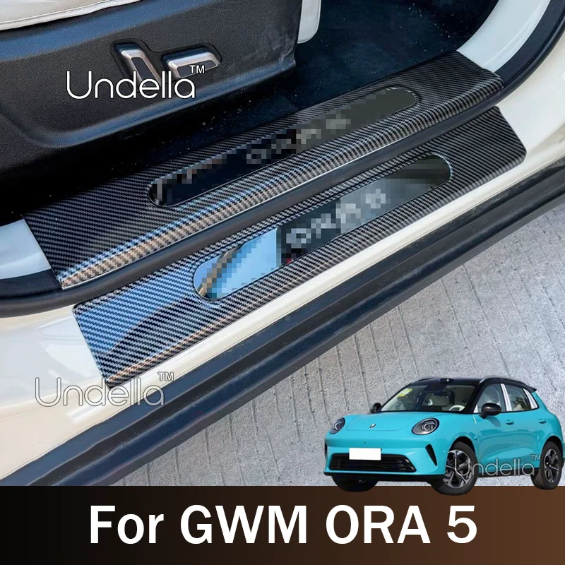 For GWM ORA 5 2026 2027 Car Door Stainless Steel Welcome Pedal Trunk Threshold Guard Plate Anti-scratch Protection Accessories