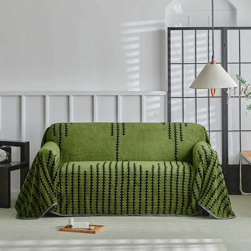 Chenier sofa cover 2025 new solid color four-season universal sofa towel full cover sofa cushion blanket non-slip