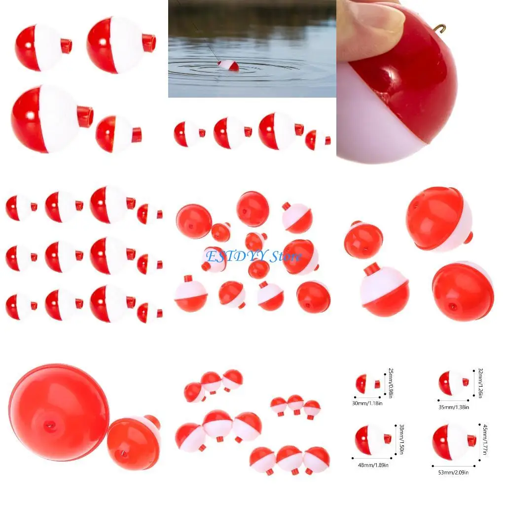 

G6DE 12Pcs Sea Fishing Outdoor Tackle Fishing Bobber Tackle, 4 Size Fishing Float Set Plastic Ball Water Bubble Float