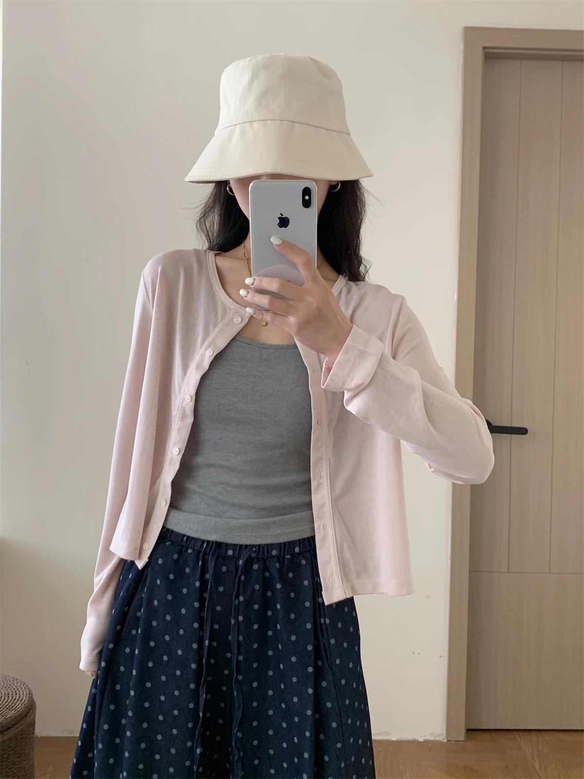 Casual Style Long Sleeve Women's Light Weight Lenzing Cardigan Summer 2026 New UV Protection Pure Color Straight Cut T-Shirt