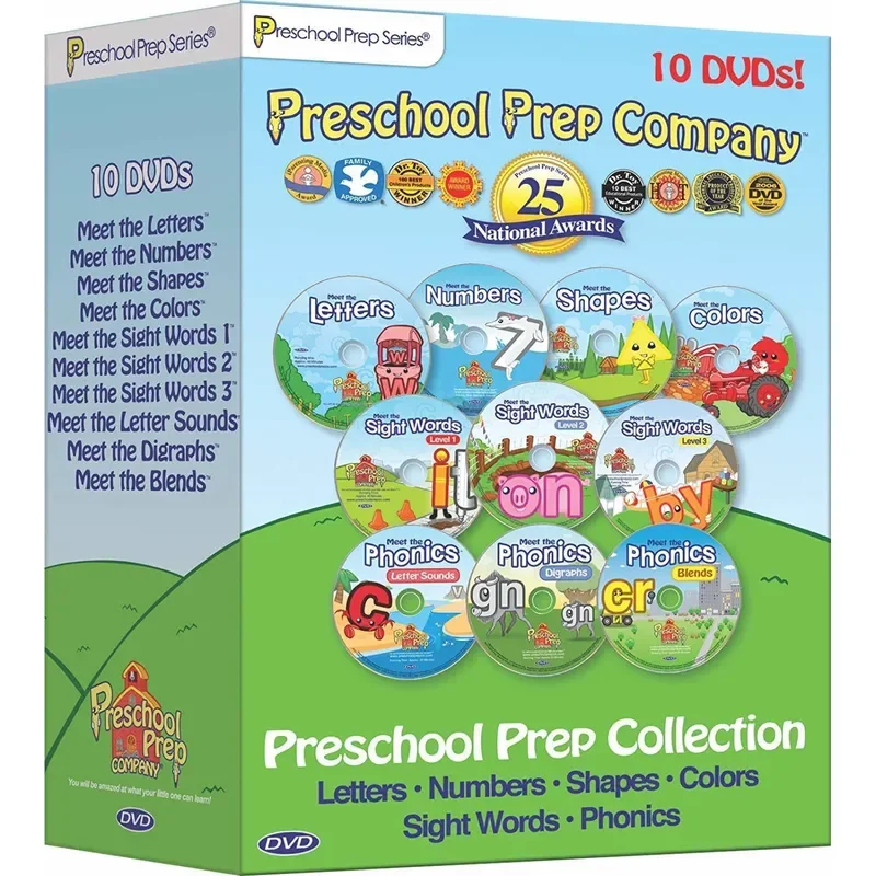 Preschool Prep Childrens English Early Education Phonics 10 DVDs Set