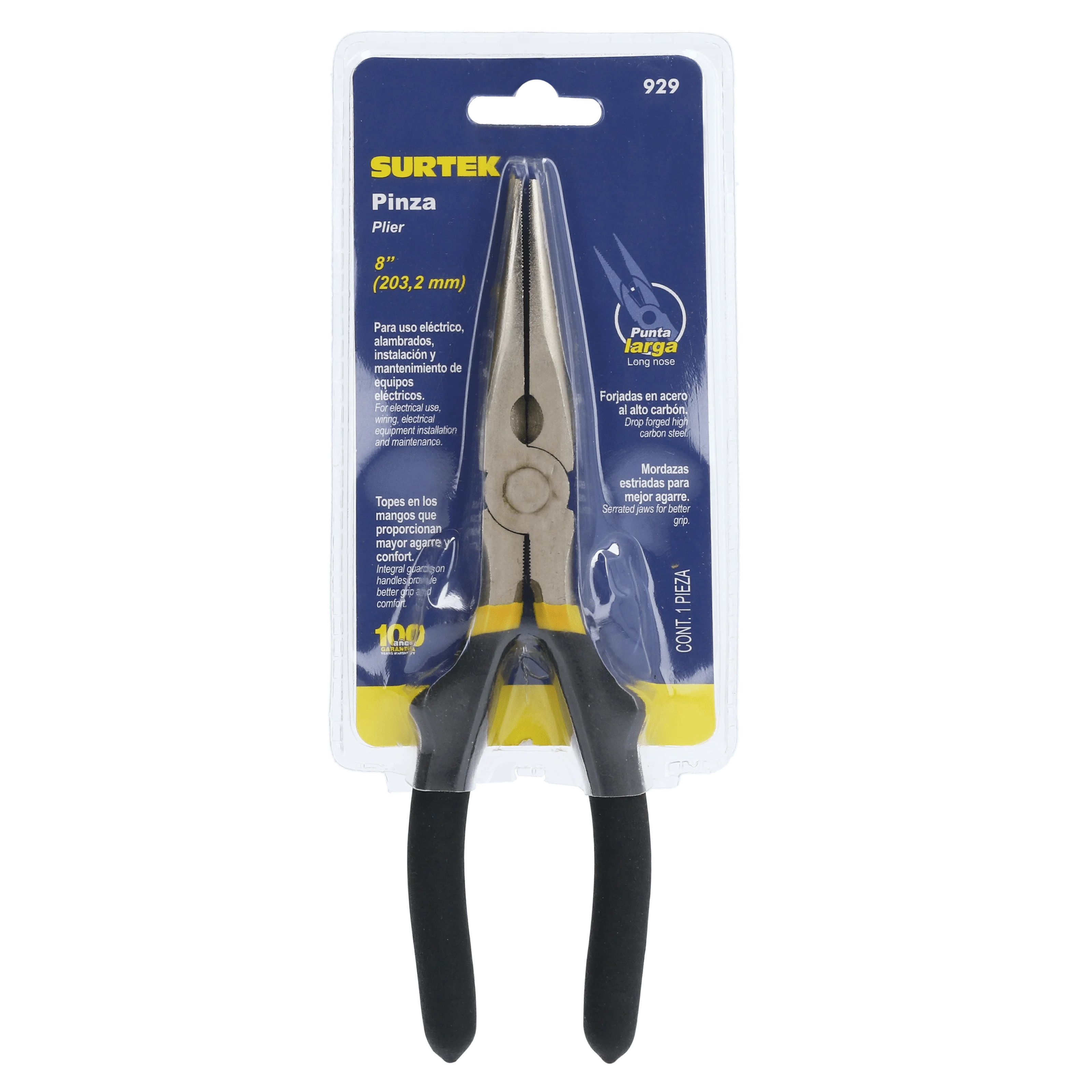 Professionele langbektang 8, staal