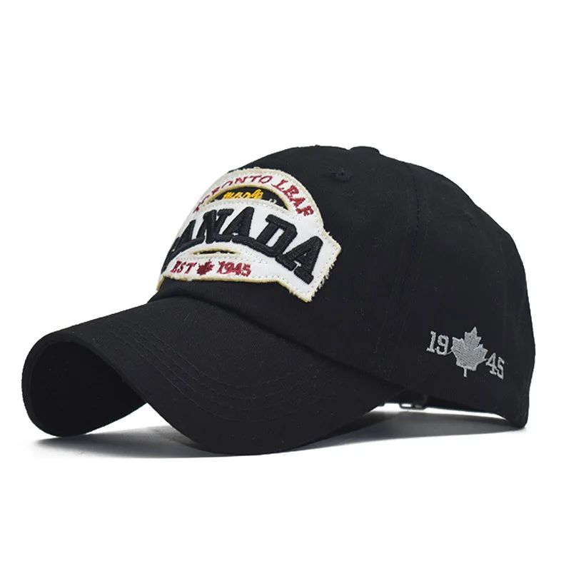 New Washed Denim Summer Canada Letter Baseball Cap Men Women Adult Outdoor Adjustable Snapback  Embroidery Breathable Sun Hats