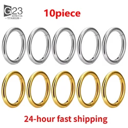 10Pcs ASTM F136 Titanium Hinged Hoop Nose Rings 20G 18G 16G Septum Ring Body Piercing Jewelry Helix Cartilage Rook Earring