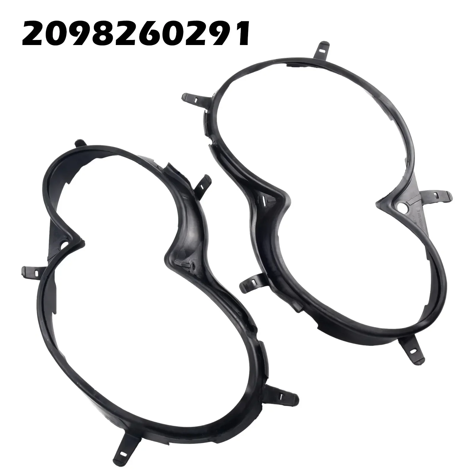 1 Pair Black Plastic Left Right Headlight Headlamp Gasket For Mercedes W209 CLK 2003-2009  Accessories For Vehicles