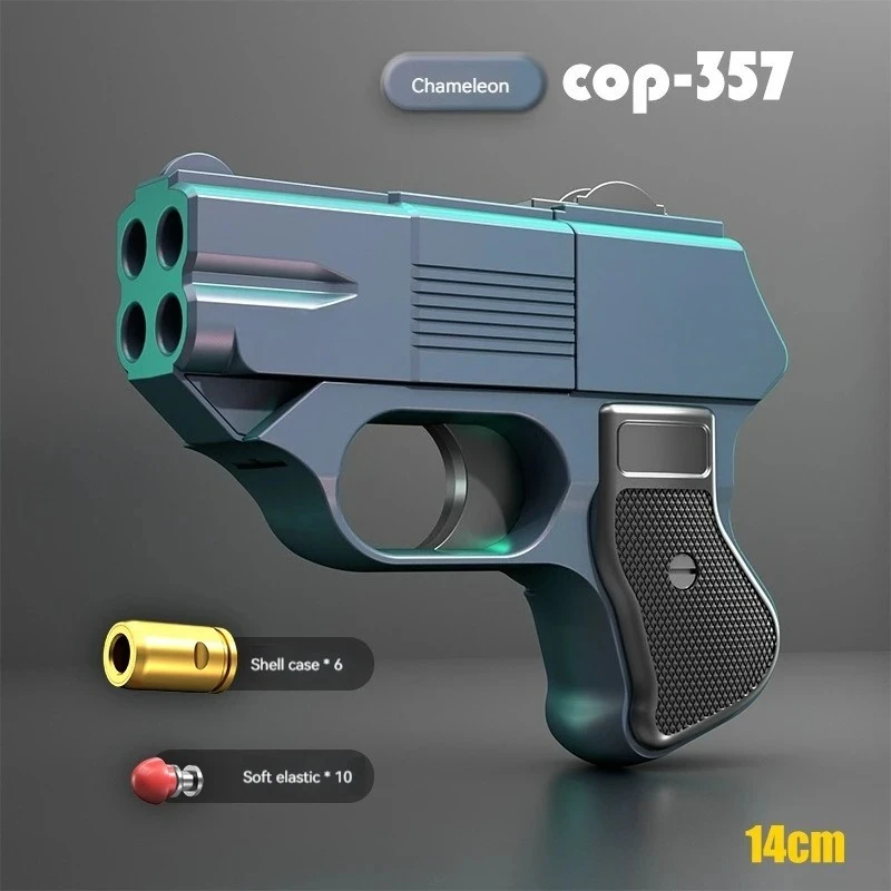 COP357 Carrot Toy Gun Shell Ejection Soft Bullets Launcher Mini Size Manual Firing Portable Pistol Model Children Adult Gift