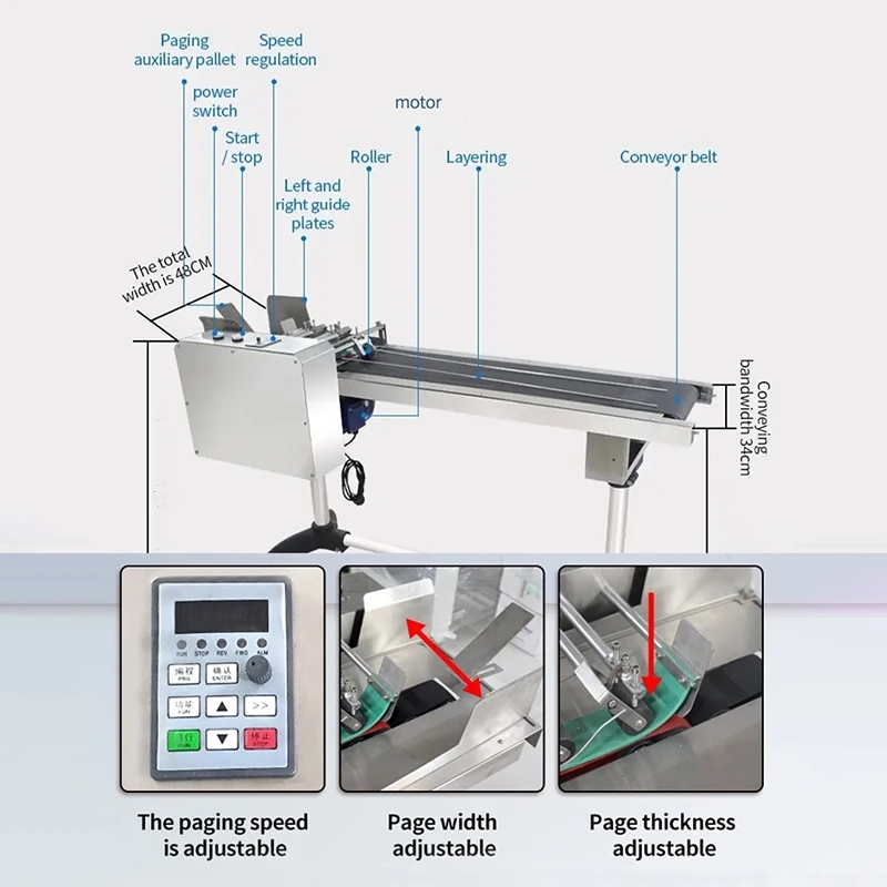 ZONESUN ZS-CS350 Automatic Conveyor Machine with Bag/Paper/Card Paging Machine Packaging Machine Equipment