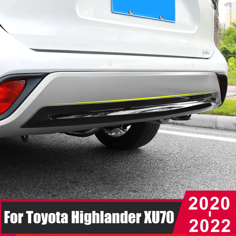 

Car Black Rear Bumper Protect Cover Trim Strip For Toyota Highlander Kluger XU70 2020 2021 2022 2023Exterior Accessories Styling