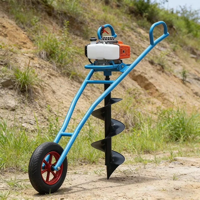 Single-wheel gas auger for digging holes, shaft diameter 20mm, drill bit diameter 4-25cm