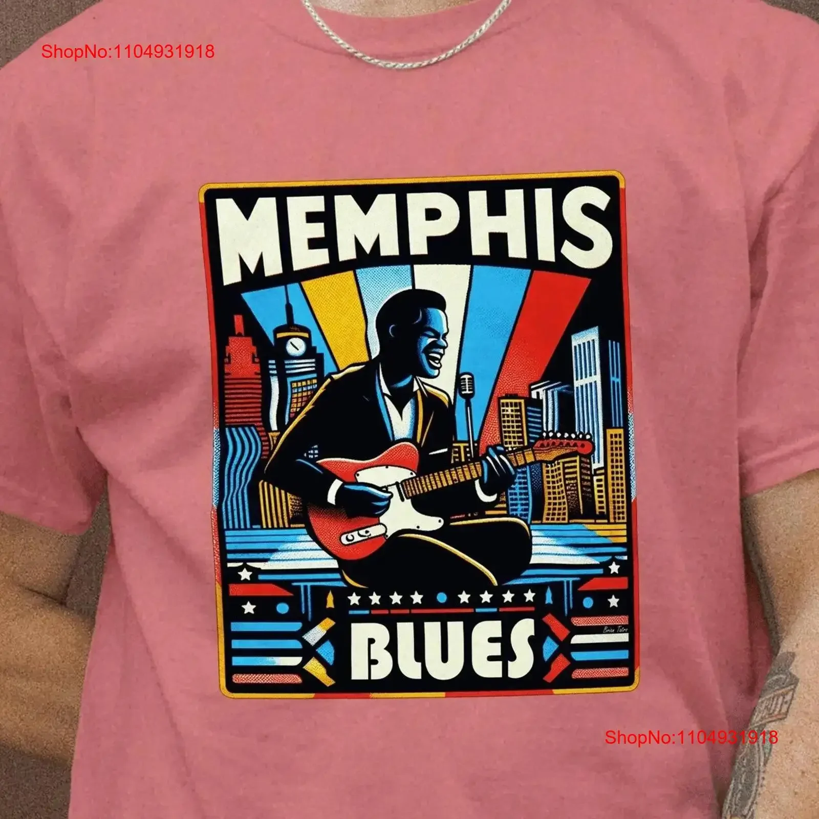 Camiseta Vintage Beale Street Memphis, lugar de nacimiento de Blues, Rock and Roll ConcerT, río de Mississippi para él o su diversión de verano