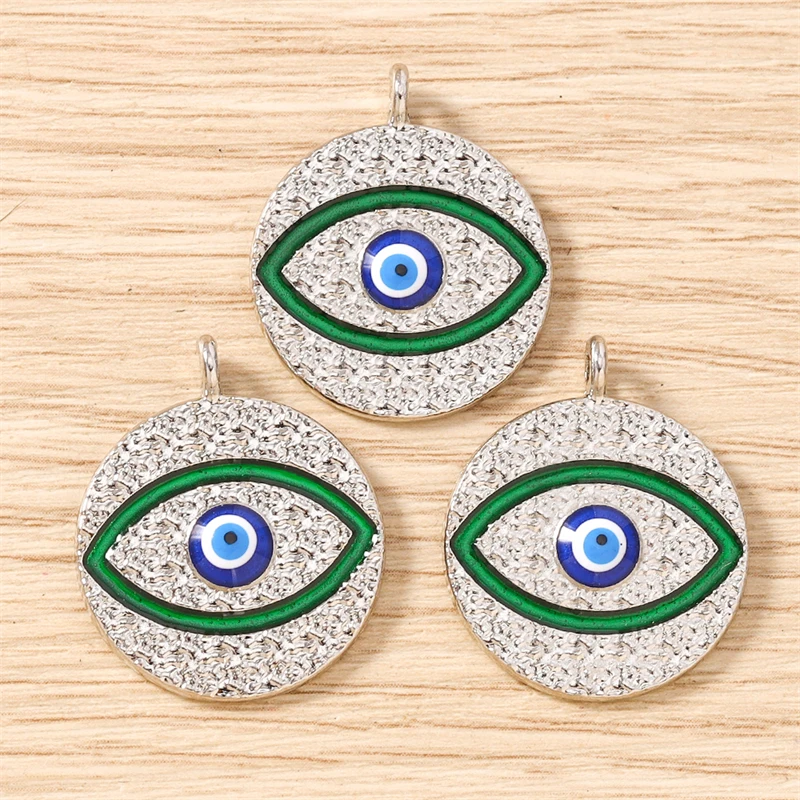 10 Stück 22x26mm Niedliche Emaille-Metall-Anhänger mit Bösem Auge für Schmuckherstellung, Ohrhänger, Halsketten, DIY-Bastelzubehör – Detail 12