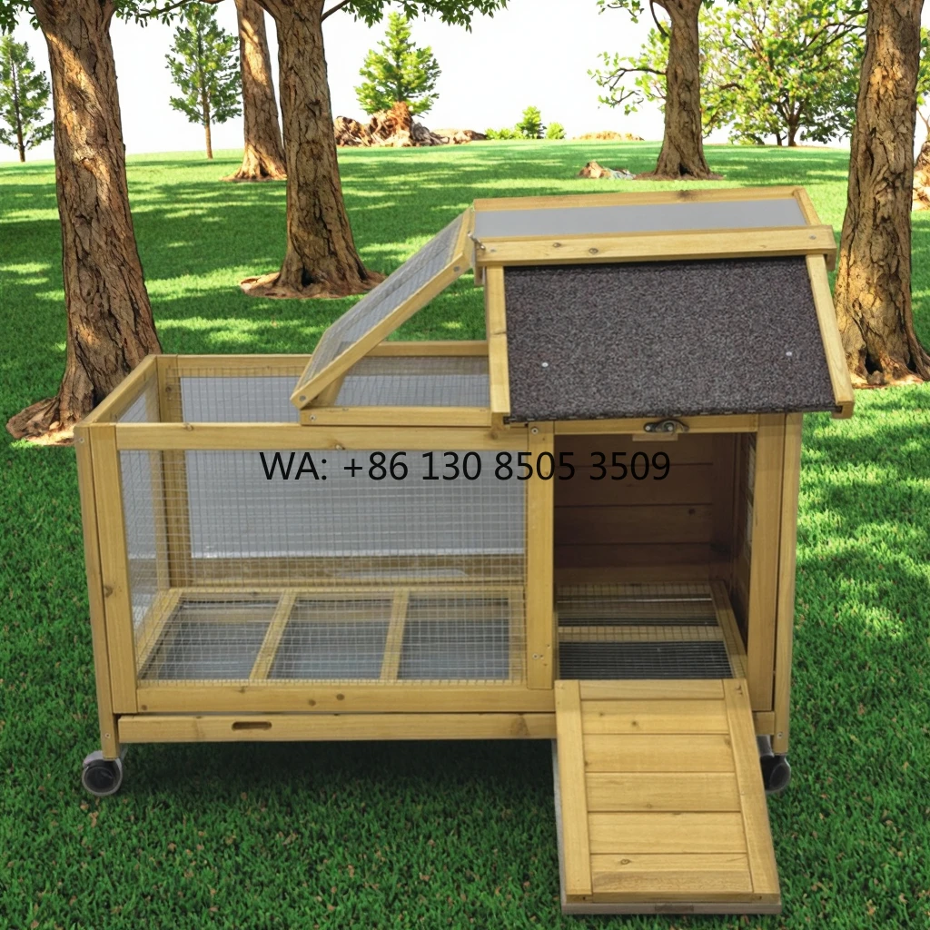 

Large Portable Outdoor Chicken Coop Affordable Prefabricated Wooden Mobile Farm House Compact for Small Spaces