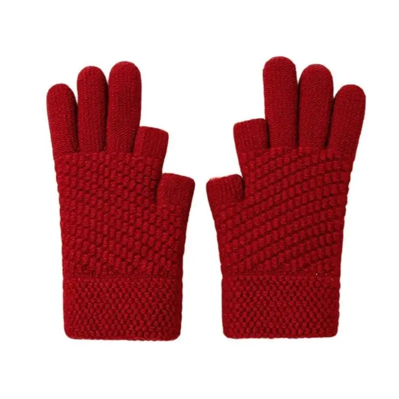 39BD Warm Thermal Gloves for Girl Boy Gloves Stylish Gloves Full Finger Winter Outdoor Gloves for Women Thicken Mitten