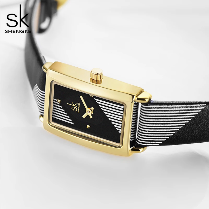 Shengke Fashion Luxury Women Watches Original SK Design Woman Quartz Wristwatches Elegant Rectangle Female Clock Best Gifts