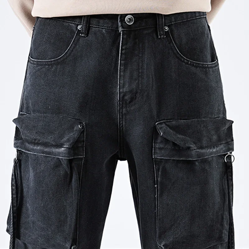 남성 streetwear 힙합 멀티 포켓 루즈 캐주얼 플러스 사이즈 카고 청바지 데님 바지 Cityboy 28-40 Y2k 청바지 바지 의류